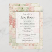 Western Farm Mint Pink Floral Quilt Patterns 招待状 (正面/裏面)