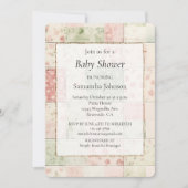 Western Farm Mint Pink Floral Quilt Patterns 招待状 (正面)