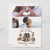 Western First Christmas As Mrs and Mr 3 Photo シーズンカード (正面)