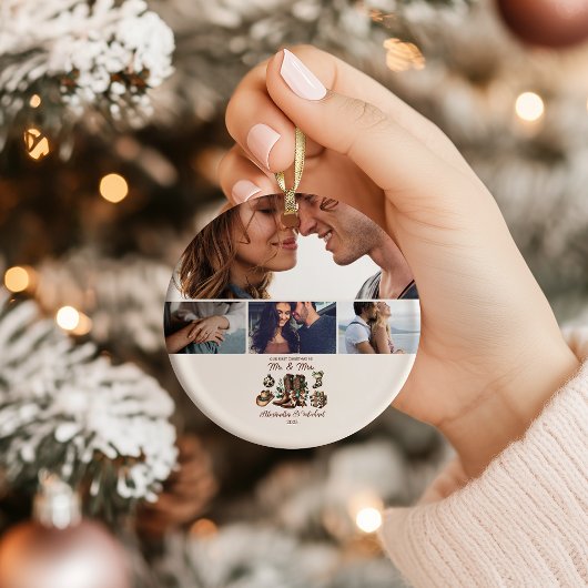 Western First Christmas As Mrs and Mr 4 Photo セラミックオーナメント