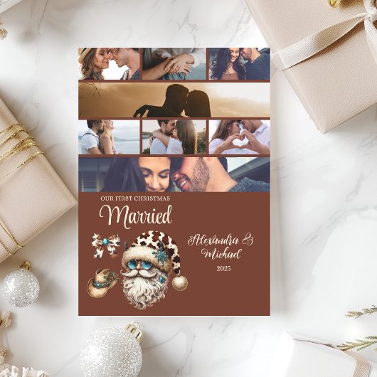 Western First Christmas Married 8 Photo シーズンカード