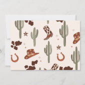 Western First Rodeo boy birthday photo 感謝してい you 招待状 (裏面)