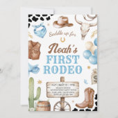 Western First Rodeo Cowboy Birthday Invitation 招待状 (正面)