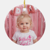 Western First Rodeo Cowgirl 1st Birthday セラミックオーナメント (裏面)