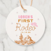 Western First Rodeo Cowgirl 1st Birthday フェイバータグ (正面)
