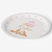 Western First Rodeo Cowgirl 1st Birthday ペーパープレート (アングル)