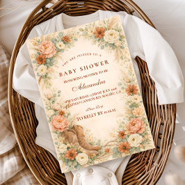 Western Floral Cowgirl Baby Shower 招待状