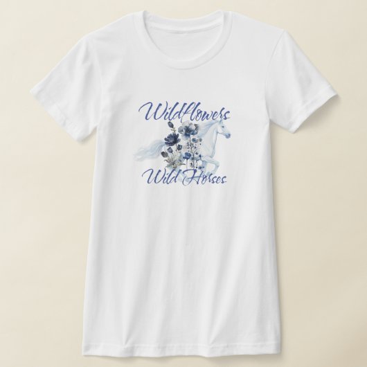 Western Flowers Horses  Tシャツ (レイダウン)