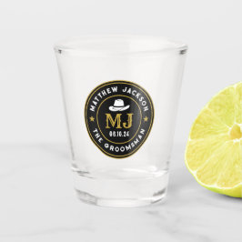Western FrontierレトロロゴパーソナライズされたGroomsmen ショットグラス