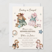 Western Gender Reveal女性のカーボーイまたはカウボーイ 招待状 (正面)