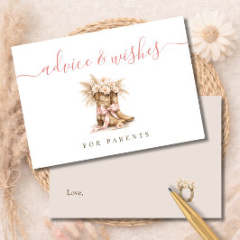 Western Girl Baby Shower Advice Wishes for Parents サンキューカード