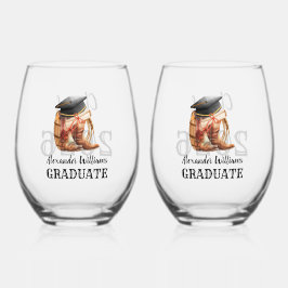 Western Graduation Party Cowboy ステムなしワイングラス
