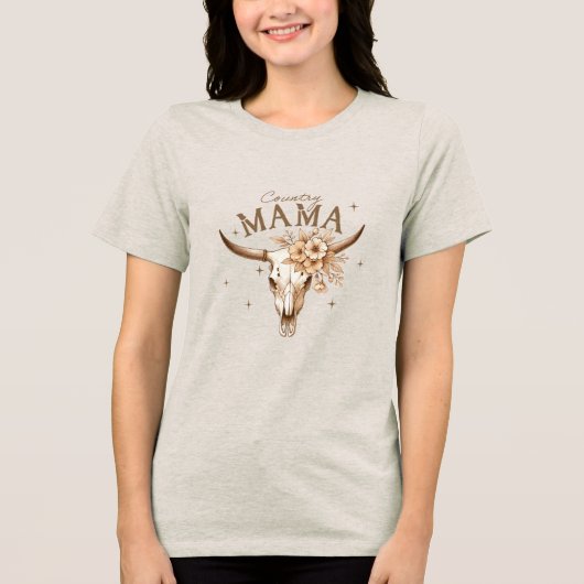 Western Graphic - Country Mama Tri-Blendシャツ トライブレンドTシャツ (正面)