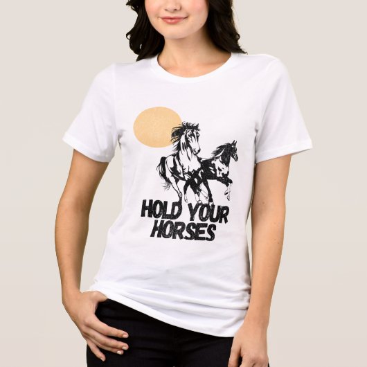 Western Graphic Tシャツ「Hold Your Horse」 トライブレンドTシャツ (正面)
