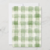 Western Green Cream Plaid Stripes Bridal Shower 招待状 (裏面)