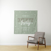 Western Green Dirty Thirty 30th Birthday Backdrop タペストリー (インサイチュ)