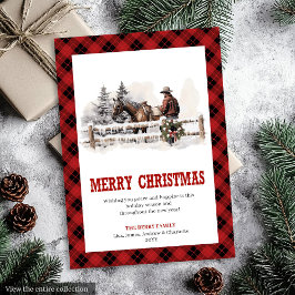 Western greeting card red black festive look シーズンカード