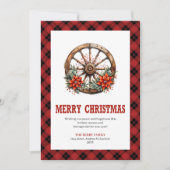 Western greeting card with wagon wheel plaid シーズンカード (正面)