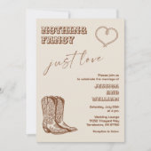 Western Hand Drawn Nothing Fancy Just Love Wedding 招待状 (正面)