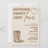 Western Hand Drawn Nothing Fancy Just Love Wedding 招待状 (正面)