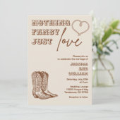 Western Hand Drawn Nothing Fancy Just Love Wedding 招待状 (スタンド正面)