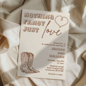 Western Hand Drawn Nothing Fancy Just Love Wedding 招待状
