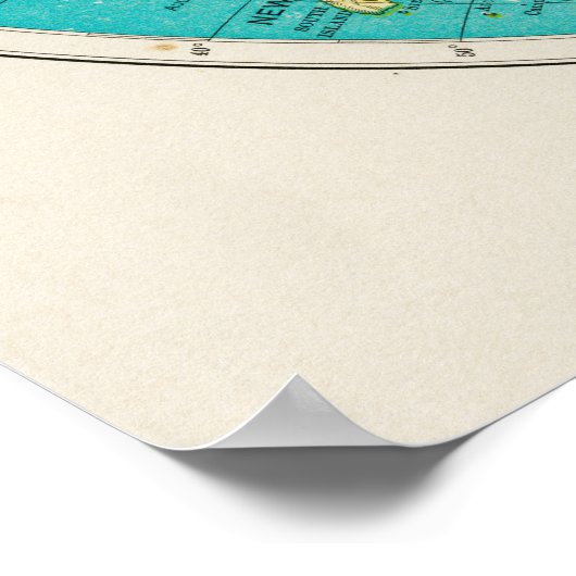 Western Hemisphere World Atlas Map ポスター (角)