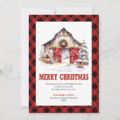 Western holiday card buffalo plaid country シーズンカード (正面)