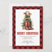 Western holiday card buffalo plaid wild west シーズンカード (正面)