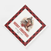 Western holiday napkins buffalo plaid Christmas  (コーナー)