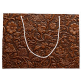 Western Horse Birthday Gift Bag – Tooled Leather ラージペーパーバッグ (裏面)