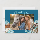 Western Horse Birthday Thank You Card – Navy サンキューカード (正面)