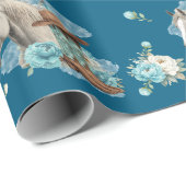 Western Horse Birthday Wrapping Paper – Navy ラッピングペーパー (ロールコーナー)