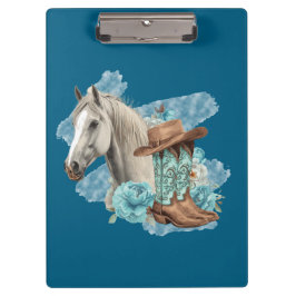 Western Horse Clipboard- Navy クリップボード