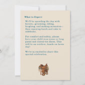 Western Horse Floral Birthday Invitation – Cream 招待状 (裏面)