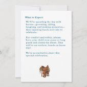 Western Horse Floral Birthday Invitation – Navy 招待状 (裏面)