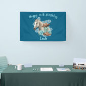 Western Horse Floral Equestrian- Navy 横断幕 (トレードショー)