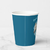 Western Horse Floral Equestrian- Navy 紙コップ (右)