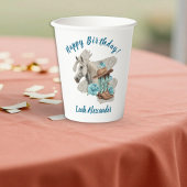 Western Horse Floral Equestrian- White 紙コップ