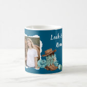 Western Horse Floral Mug – Navy コーヒーマグカップ (中央)