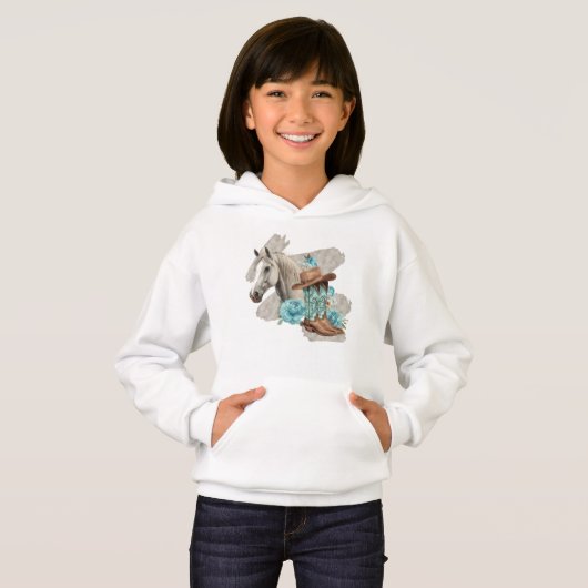 Western Horse Girls Sweatshirt (正面フル)