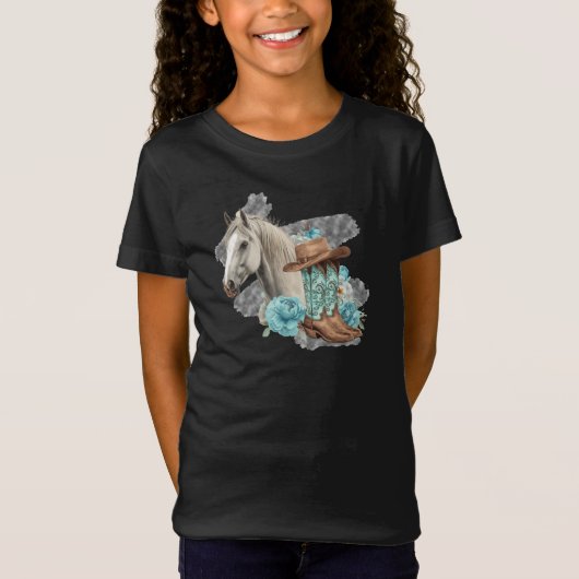 Western Horse Girls T-Shirt Tシャツ (正面)