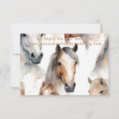 Western Horse Lovers Pink Wedding RSVP Card (裏面)