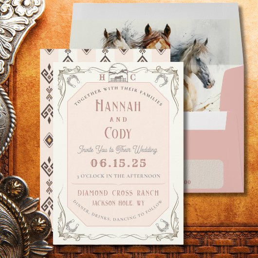 Western Horse Lovers Wedding Invitation 招待状
