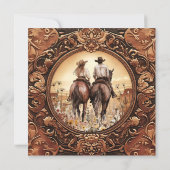 Western Horse Lovers Wedding Save the Date Card (裏面)