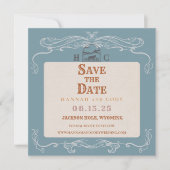 Western Horse Lovers Wedding Save the Date Card (正面)