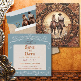 Western Horse Lovers Wedding Save the Date Card
