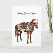 Western Horse Merry Christmas Y'all カード (正面)