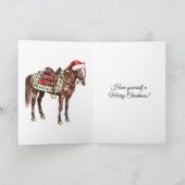 Western Horse Merry Christmas Y'all カード (内部)