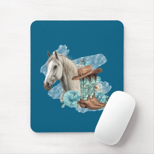 Western Horse Mouse Pad- Navy マウスパッド (マウス)